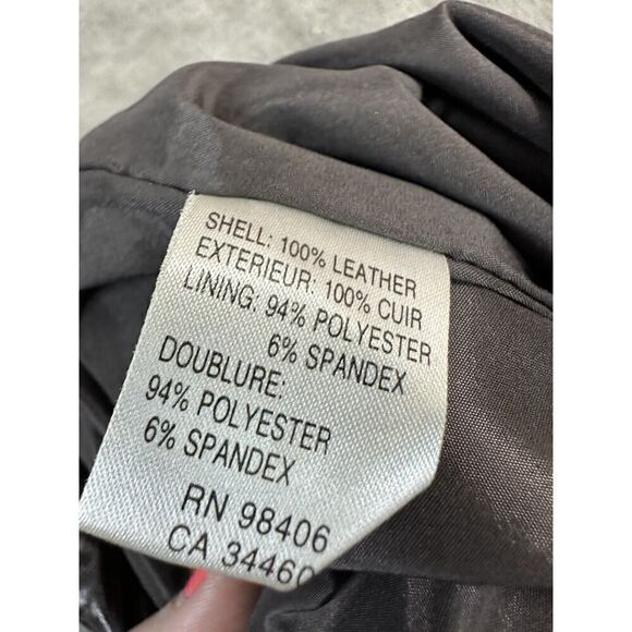 Theory mid rise Leather Brown Pants straight leg sz 8 - Picture 14 of 15